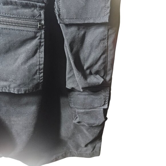 Tactical Cargo Utility Shorts Black Multi-Pocket Design With D-Rings & Zippers F - Picture 6 of 9